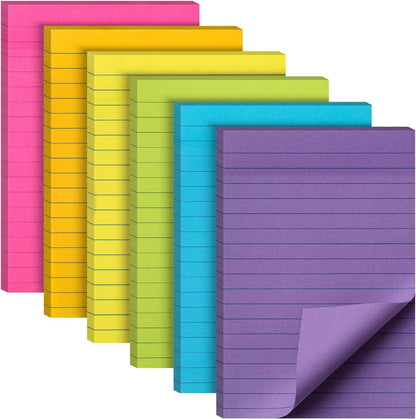 Mr. Pen- Lined Sticky Notes, 3" x 3", 12 Pads, 60 Sheets/Pad, Morandi Color, Bulk Sticky Notes with Lines, Ruled Post Stickies, Memo Pads, Self-Stick Note Pad for Office, School, Home, Study