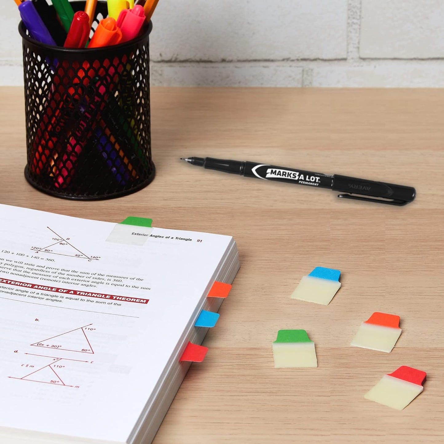 Avery Mini Ultra Tabs, 1" x 1.5", 2-Side Writable, Assorted Metallic Colors, 40 Repositionable Tabs (74785)