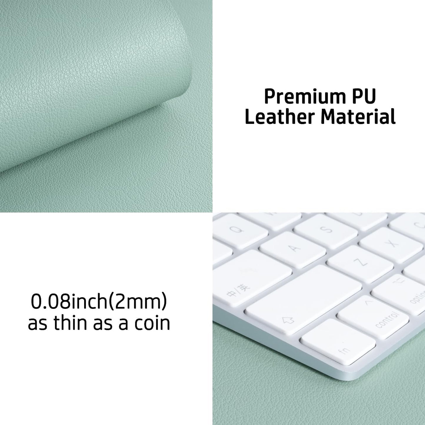 Aothia Non-Slip Waterproof PU Leather Desk Pad Protector for Mouse, Writing Desk, Office, Home, Laptop Blotter, 23.6" x 13.7", Black - Colors B