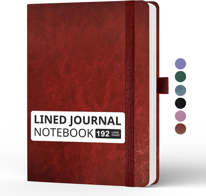 Blank Journal Notebook, A5, 192 Pages 100 GSM Thick Sketch Book for Women Men, Hardcover Leather Unlined Journaling for Work, Notebooks for Writing, 5.8 inches x 8.5 inches (Black)