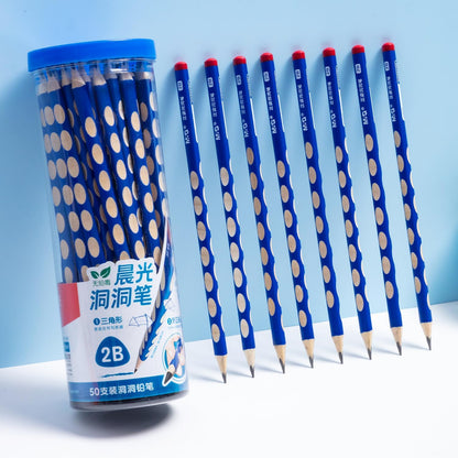 M&G 30pcs Triangular Pencils, 2B Pencils with Grip Correction, Wooden Graphite Pencils, Pre-Sharpened Break-Resistant, Suitable for Writing, Drawing, and Sketching