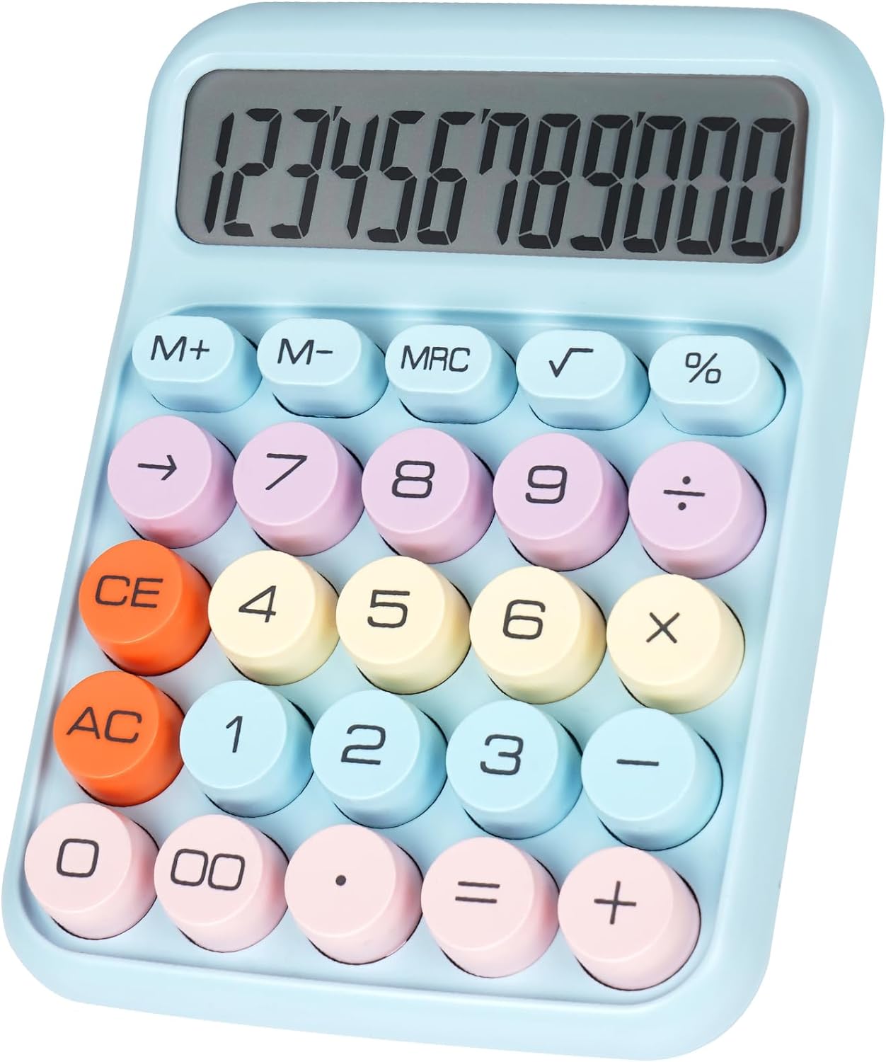 Mechanical Switch Calculator with Big Buttons, Calculators Desktop, 12 Digits, Large LCD Display, Desk Calculator, Cute Pink Calculators for Teachers Students Basic Office (Pink)