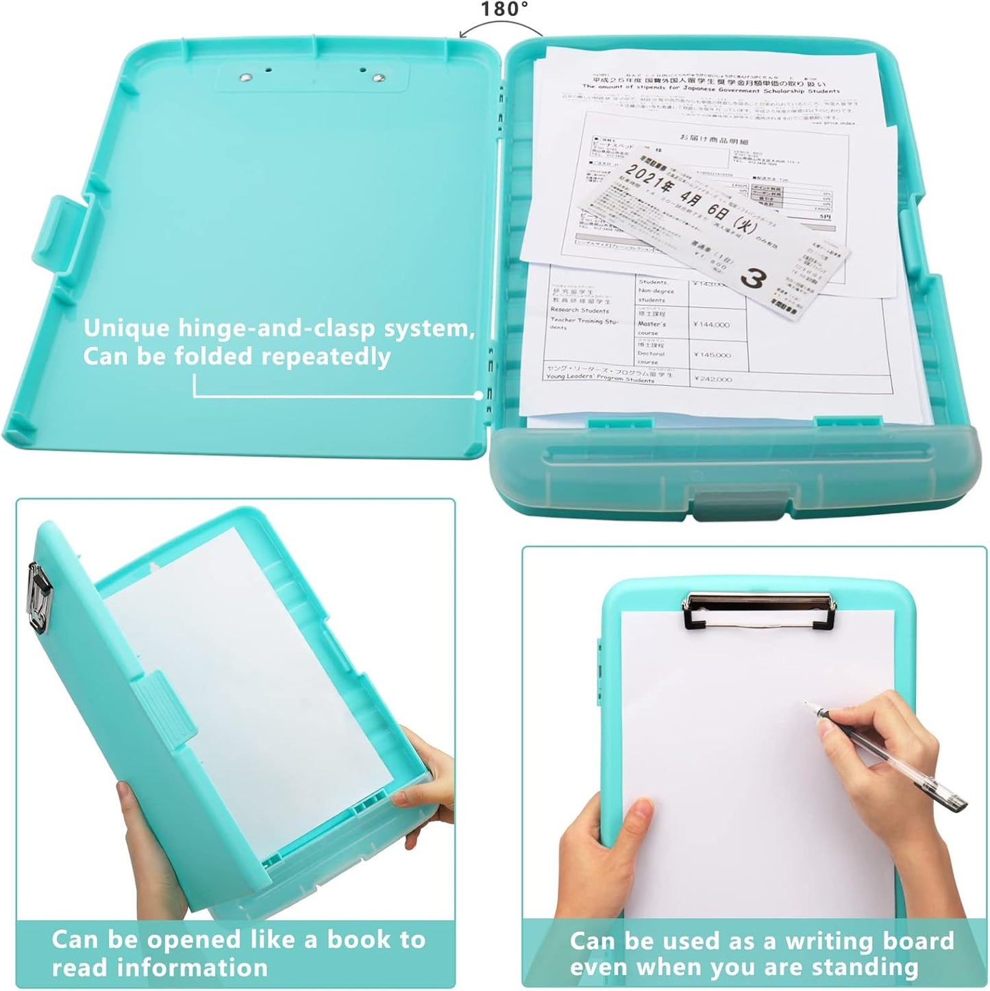 SFLHHDM Purple Clipboard, Clip Boards 8.5x11, Teacher Clipboards with Storage, Plastic Clipboard with Pen Holder, Clipboards Storage for Women Teachers Work, School & Office Supplies