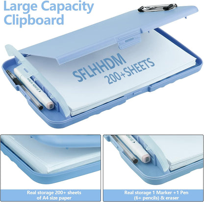 SFLHHDM Purple Clipboard, Clip Boards 8.5x11, Teacher Clipboards with Storage, Plastic Clipboard with Pen Holder, Clipboards Storage for Women Teachers Work, School & Office Supplies