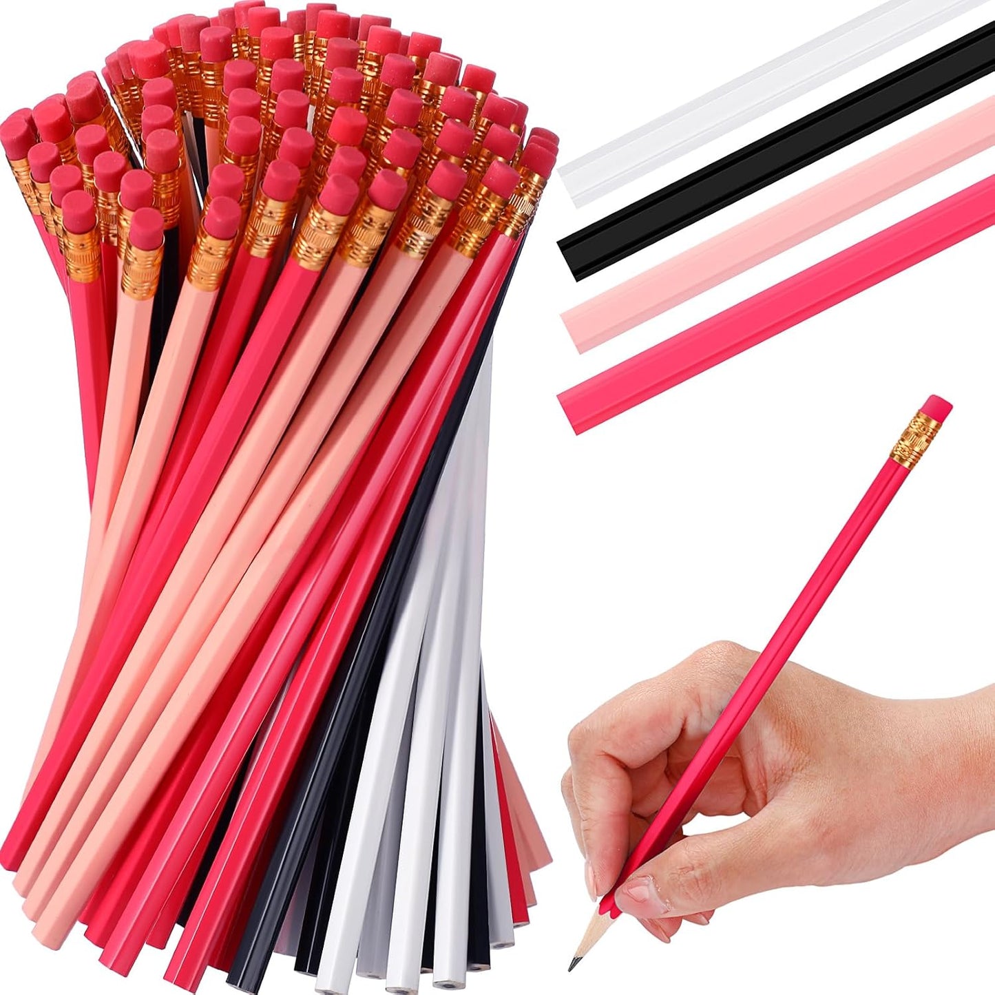 TecUnite 120 Pcs #2 HB Pencils with Eraser No 2 Unsharpened Wooden Hexagonal Pencils for Adults Gifts for School Exam art Learning Office Sketching(Rainbow Colors)