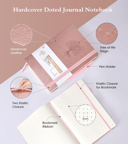 Lined Journal Notebook -365 Pages A5 Thick Journals for Writing Ruled Notebook, Hardcover Leather Journal for Women Men Daily Journal Notebook for Work, Note Taking, 100Gsm Lined Paper( 5.75'' X 8.38'' Green)