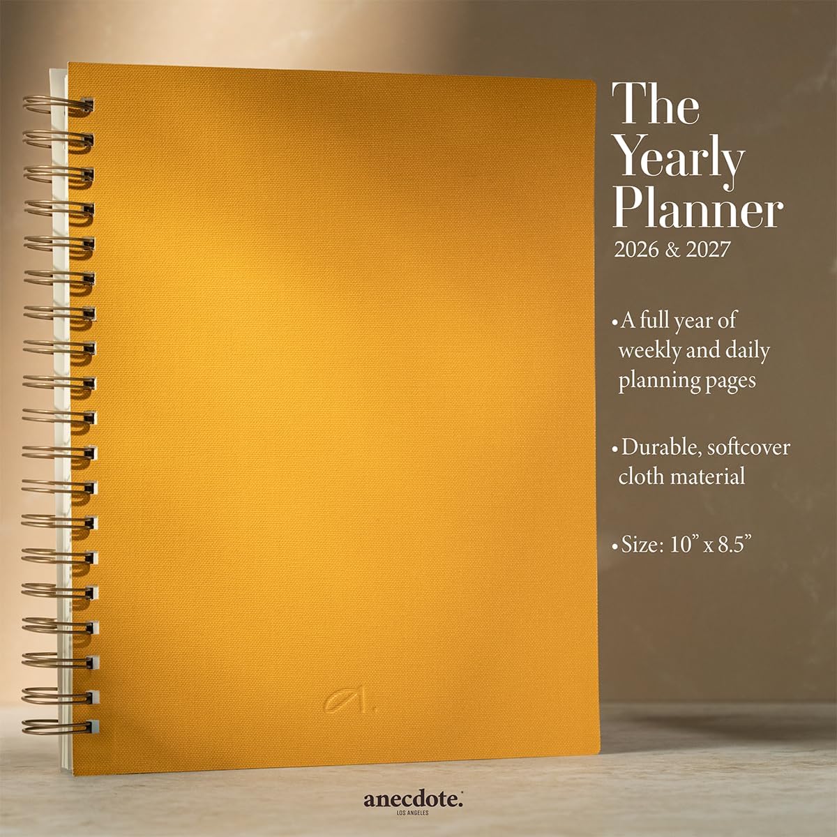 Anecdote Daily Planner w/ 2026-2027 Calendar | Start Anytime 26 Weeks Undated | 1 Page per Day | 8.5" x 5.2" | Hardcover To-Do List Organizer, Plan Your Success, Achieve Productivity Goals (Evergreen)