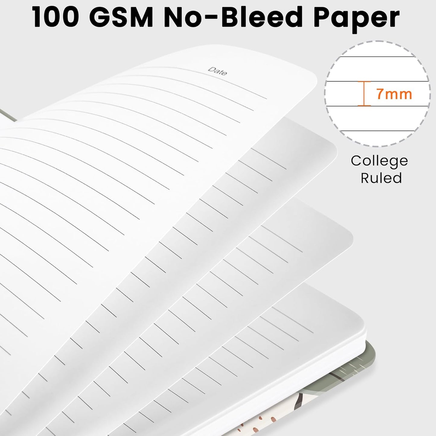 CICPAP Lined Spiral Journal Notebook, A5 College Ruled Notebook for Journaling, Note-Taking, and Daily Planning, Durable Hardcover with an Elegant Design, Purple