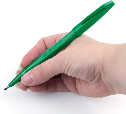 Pentel Sign Pen, Fiber-Tipped, Black Ink (S520-A), Box of 12