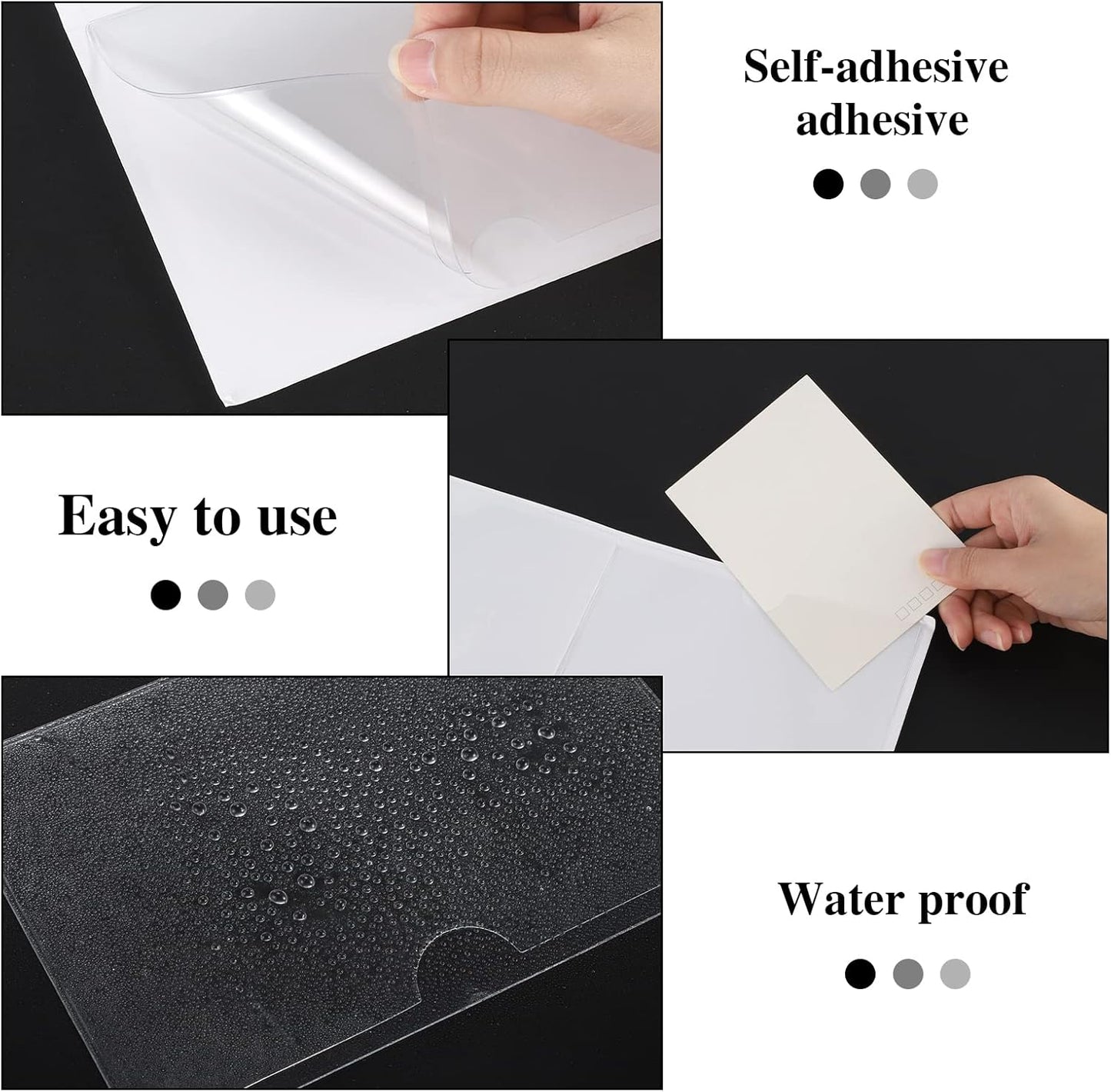 36 Pack 3" x 5" Index Card Holder Adhesive Plastic Label Holders Clear Tote Bag Labels Stickers for Organizing Storage Bins Library Card Shelves