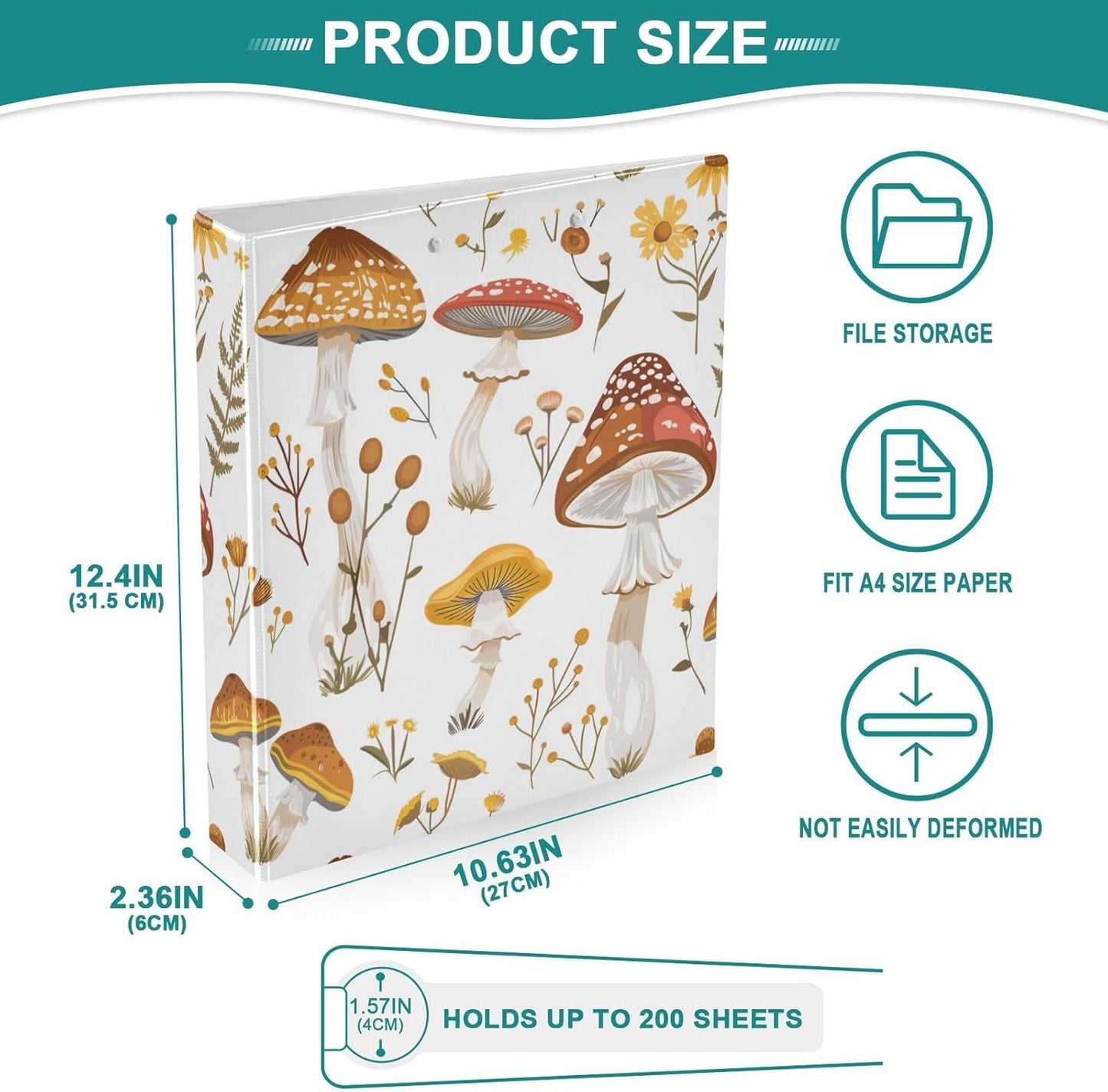 ALAZA Brown Forest Camo Camouflage 3 Ring Binder 1.5 Inch Three Ring Office Binders w/clipboard & 3 Pockets, Hold 200 Sheets, 1 pc