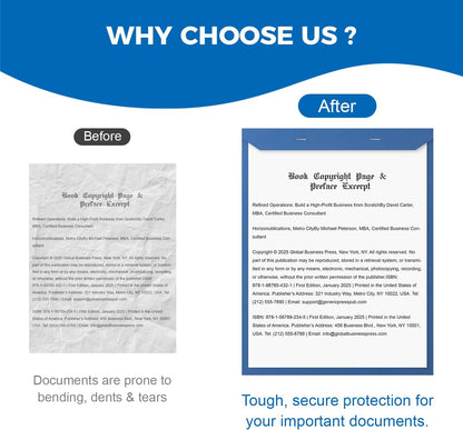 150 Pack Manuscript Covers, Letter-Size Report Covers, Top-Bound Document Folders, 0.23mm / 180gsm Blue Paper Covers for Filing, Organizing & Presentations