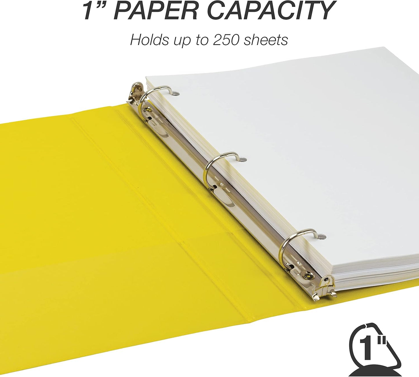 Samsill Durable 4 inch 3 Ring Binder, D Ring Binder, 100% Recycled Chipboard, Black, 2 Pack