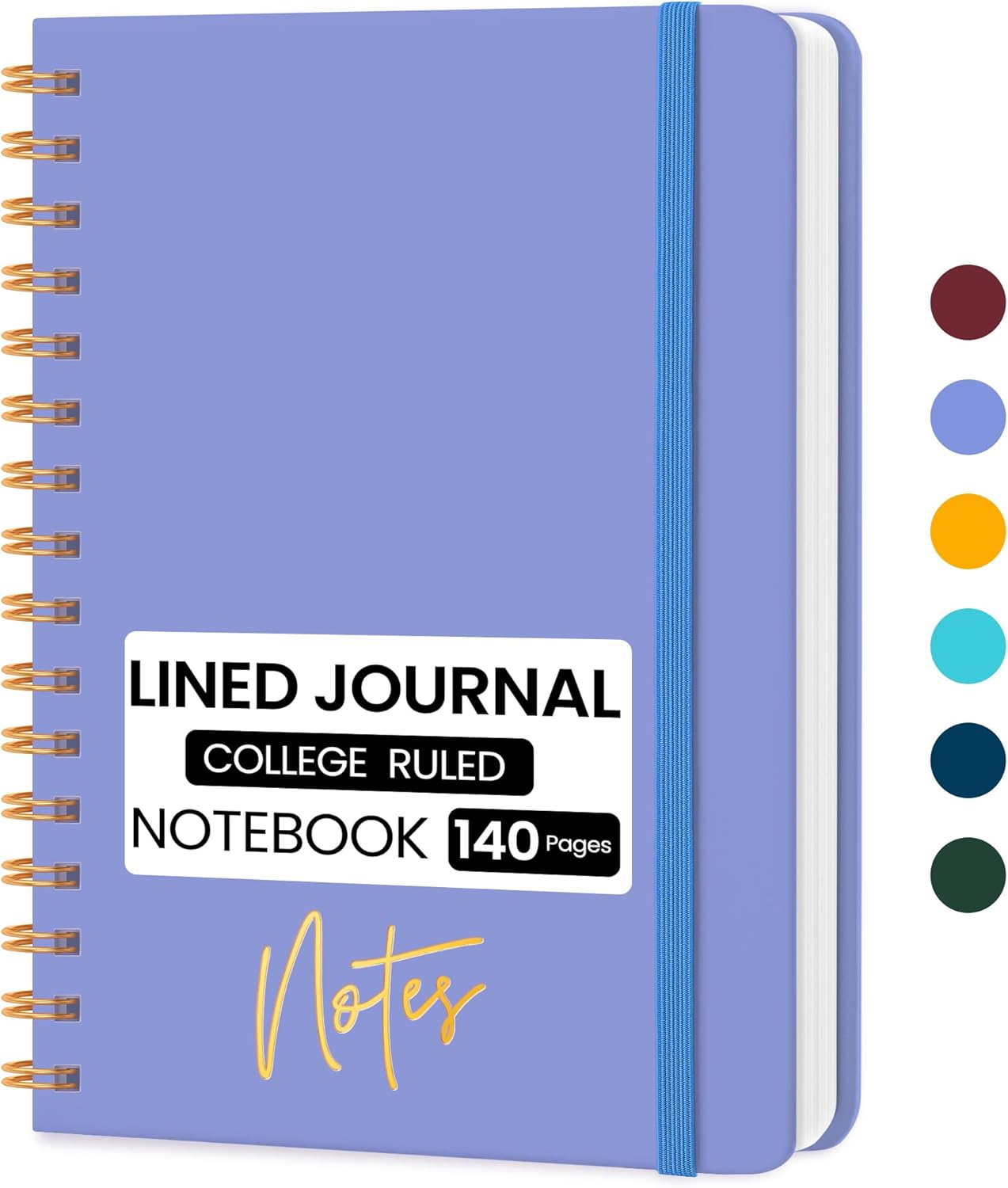 CICPAP Lined Spiral Journal Notebook, A5 College Ruled Notebook for Journaling, Note-Taking, and Daily Planning, Durable Hardcover with an Elegant Design, Purple
