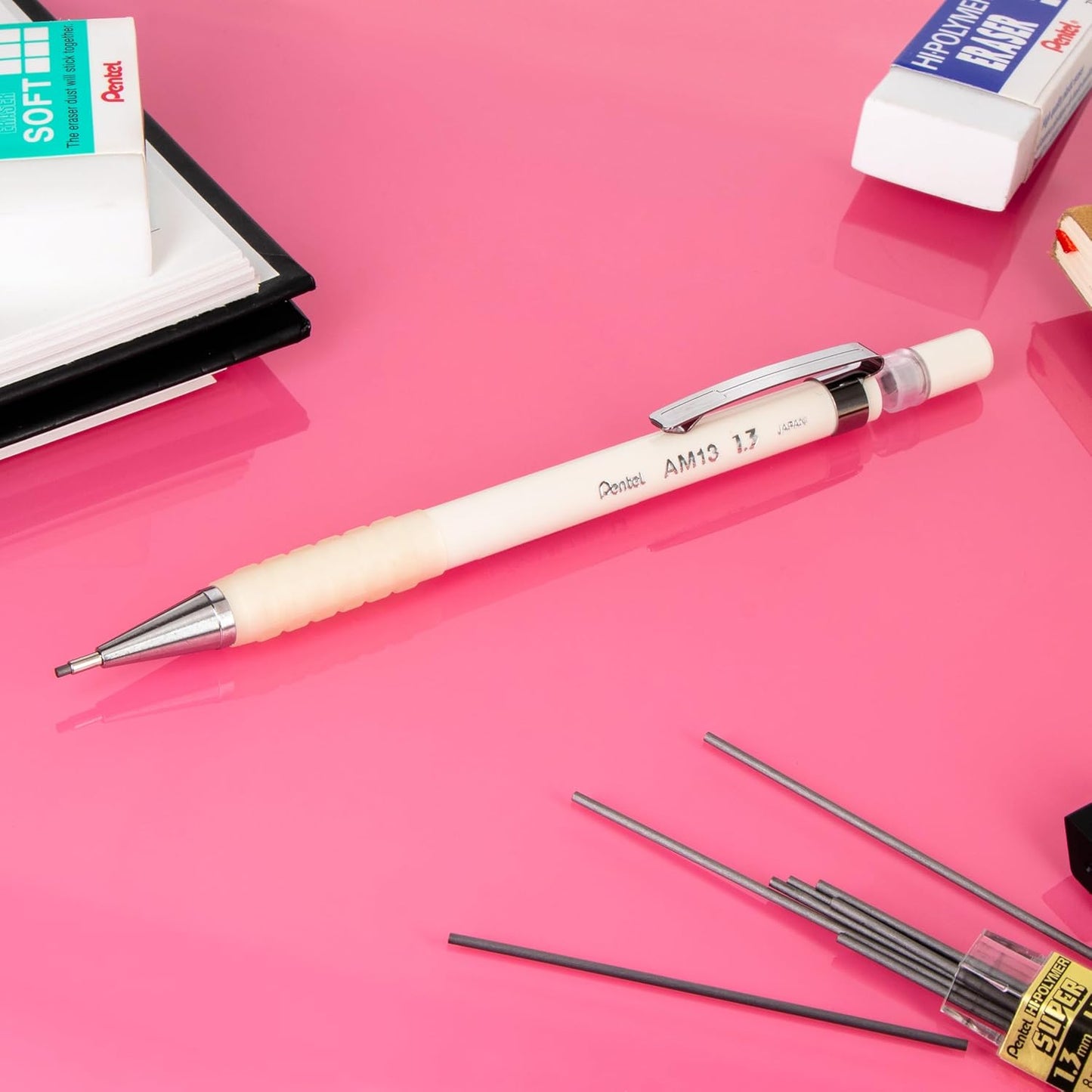 Pentel Sharp 1.3 Mechanical Pencil, (1.3mm), Extra Thick Line, Includes Refill Lead, Writing/Office/Test-Taking Pencil, Pastel Blue Barrel (AM13LBPS)