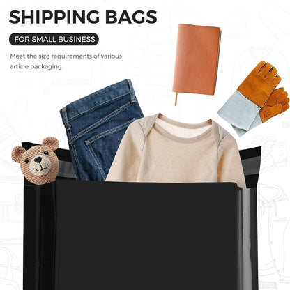 Metronic Poly Mailers 10x13 100 Pcs | Small Shipping Bags for Clothing | Mailing Bags for Small Business, Shipping Envelopes,Packing Bags in Black