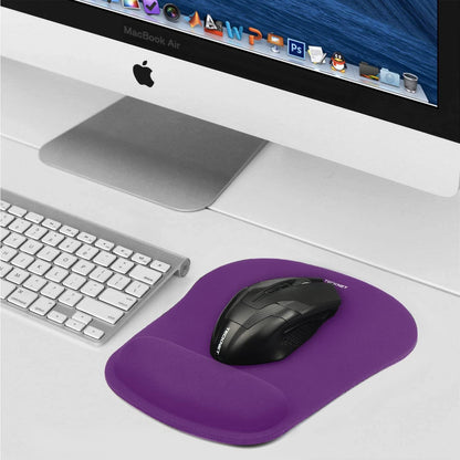 TECKNET Mouse Pad with Wrist Support, Ergonomic Gaming Mouse Pad Pain Relief, Portable Comfortable Mousepad for Computer, Laptop, Office, Home and Travel, Non-Slip Base, Waterproof Surface, Black