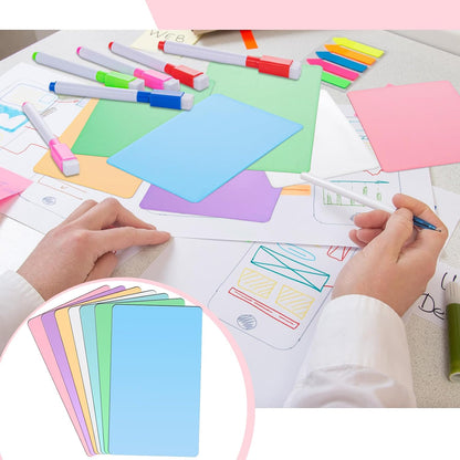 Harloon 100 Pcs Dry Erase Index Cards 3 x 5 Inch Laminated Reusable Dry Erase Note Cards Sheets for Office to Do List(White)