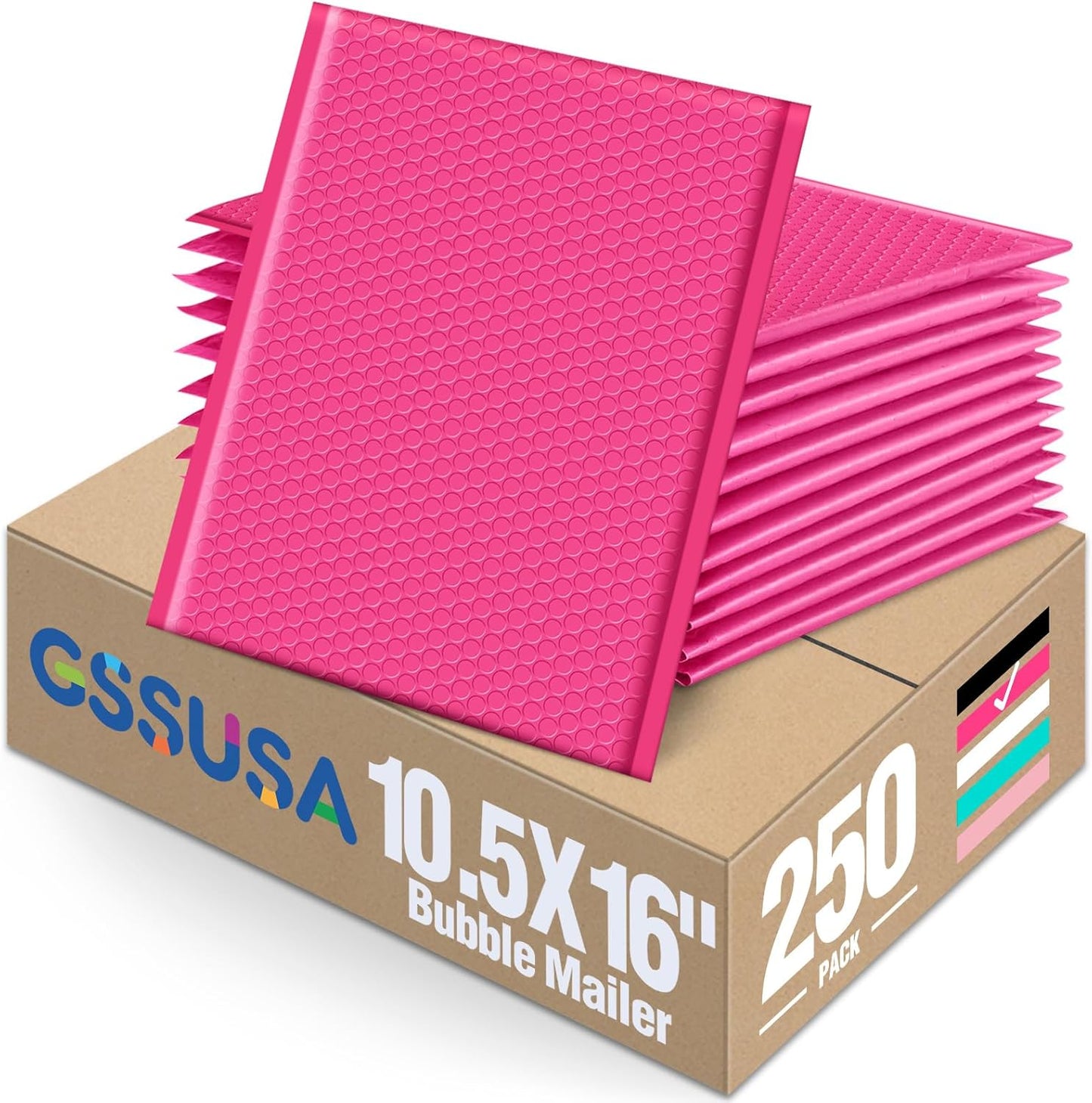 GSSUSA Black Bubble Mailers 4x8 Inches 50 Pack, Usable Size 4X7" Bubble Envelopes for Small Business, Padded Envelope, Shipping Mailers, Packaging Bags, Mailing Envelopes, Shipping Supplies