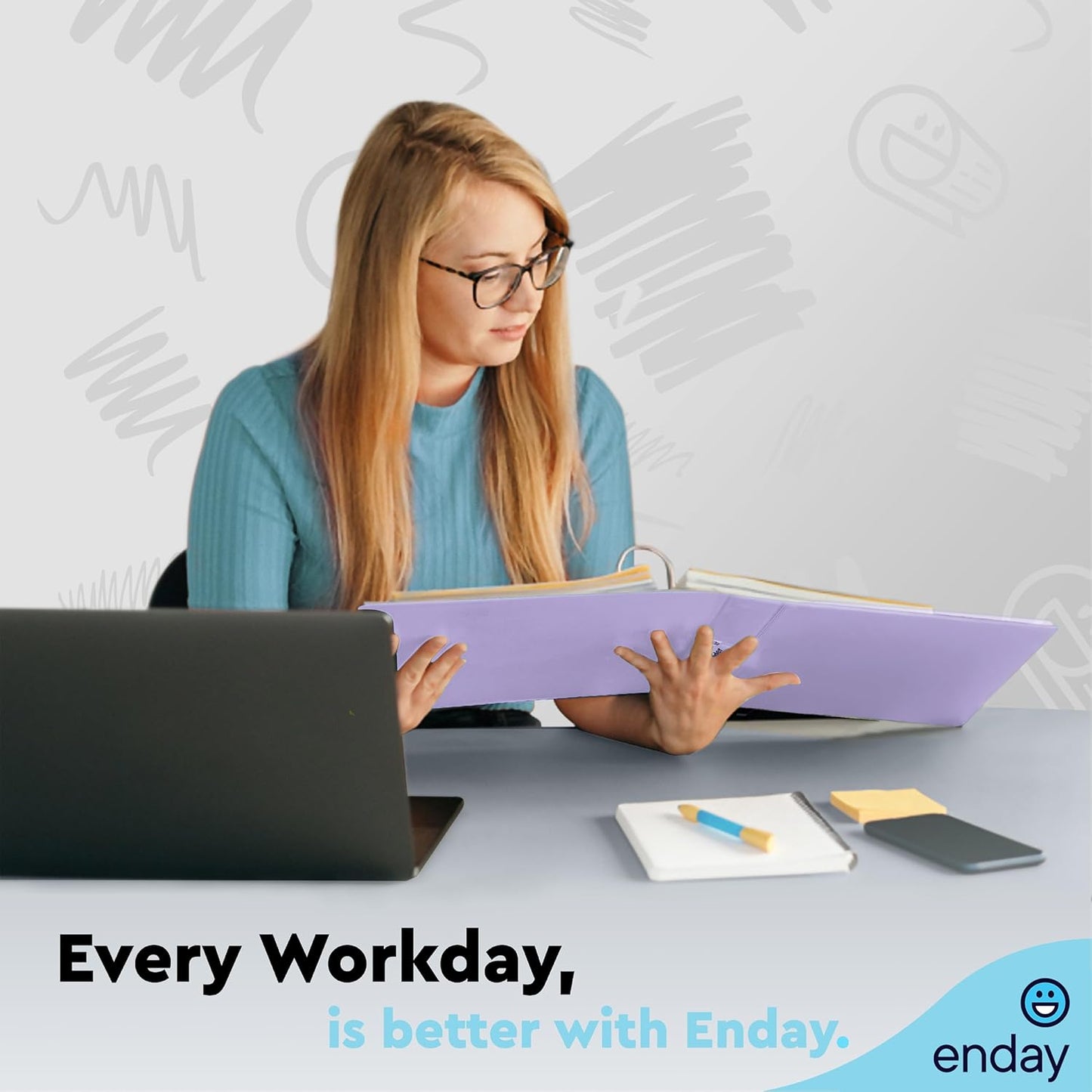 Enday 1.5 Inch Binder, Green - 1.5 Inch 3 Ring Binder, Round Ring Pastel with Clear View Cover for Letter Size 8.5 x 11'' Paper & 2 Inside Pockets, Ideal for School Supplies, Office, and Home