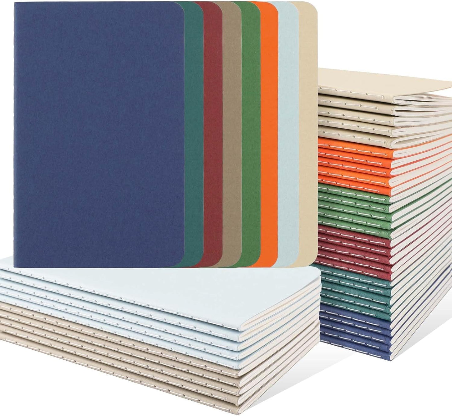 Oucaru 48PCS Pocket Notebook, 3.5" x 5.5", 8 Color, 52 Pages Blank Notebook Mini Notebook Journal, Small Notebook Memo Notepad for Students, Traveler, School Supplies