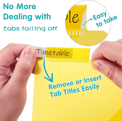 Plastic Binder Dividers with One Front Pocket and Tab Binder Divider for 3 Ring Binder, Multicolor, 10 Pack