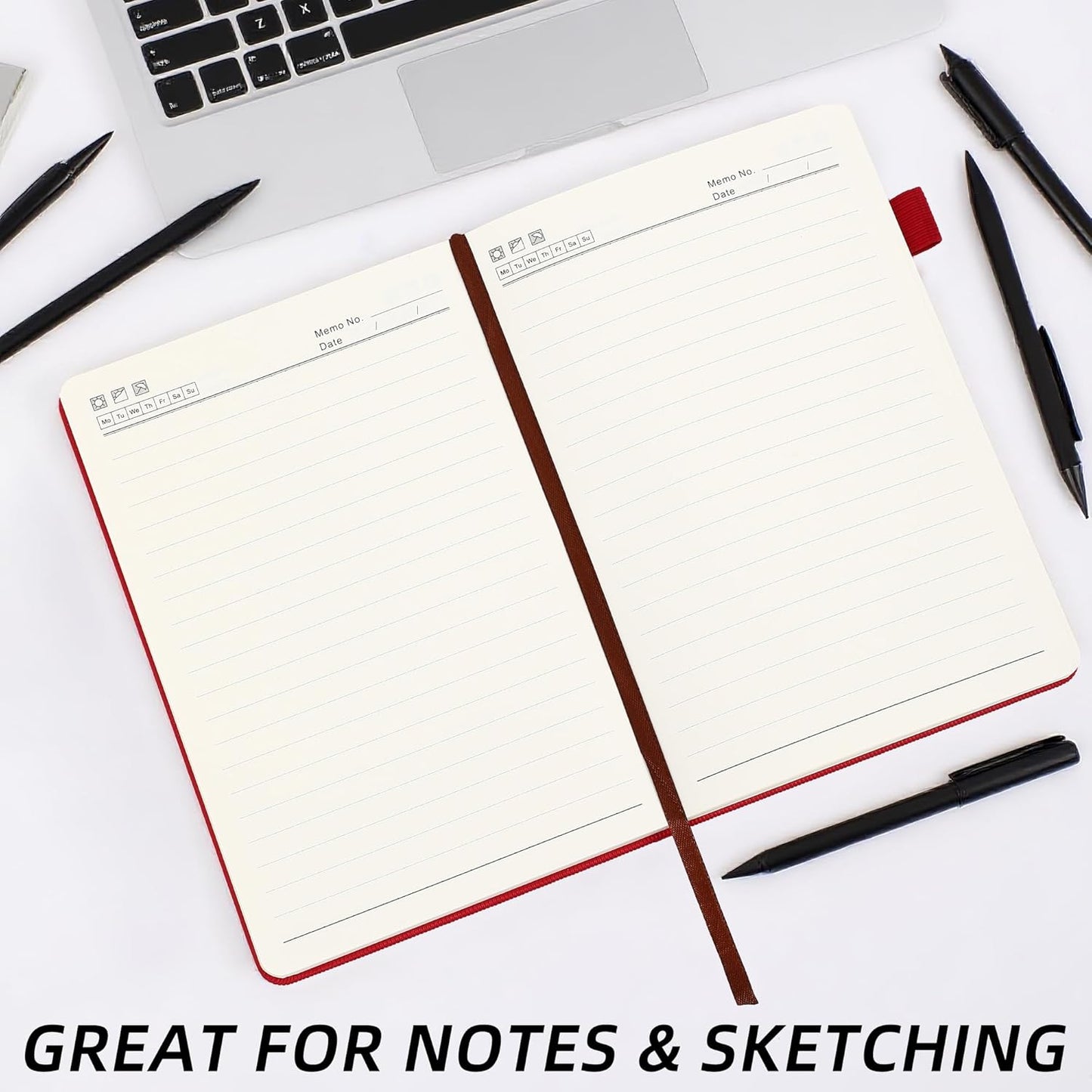 BOBO RABBIT Lined Journal Notebook for Work 100 GSM Thick Paper 300 Pages College Ruled A5 Notebook Hardcover Leather Journal for Writing School Office, 5.63"x8.43"