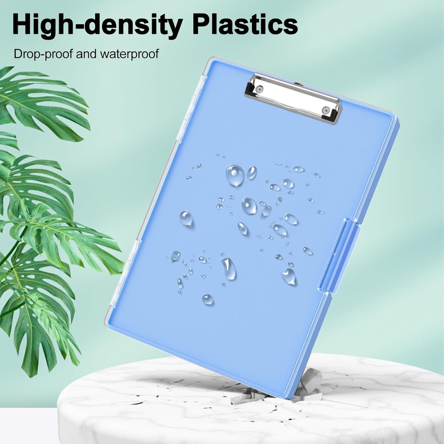 Piasoenc Clipboard with Storage, 8.5 x 11 Clip Boards with 2 Storage Case and A4 Paper Folder, Clear Dry Erase Top Panel, Heavy Duty Plastic, Folio & Side Opening, for Nurses, Teachers, Lawers,Black