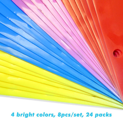 WOT I Durable 5-Tab Binder Dividers with Clear Pocket - 3 Sets, Reusable Plastic Dividers for 3 Ring Binder, 5 Vibrant Colors, Tear-Resistant, Total 15 Tabs (School & Office Supplies)