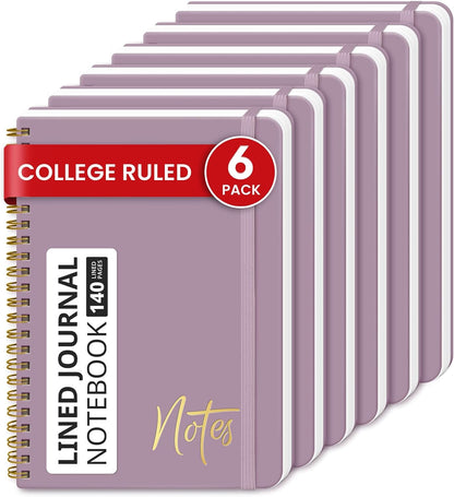 ZOTIA Lined Spiral Journal Notebook for Women, A5 College Ruled Journals for Writing, Hardcover Notebooks for Work, Note taking and Office School Supplies,140 Pages - Yellow