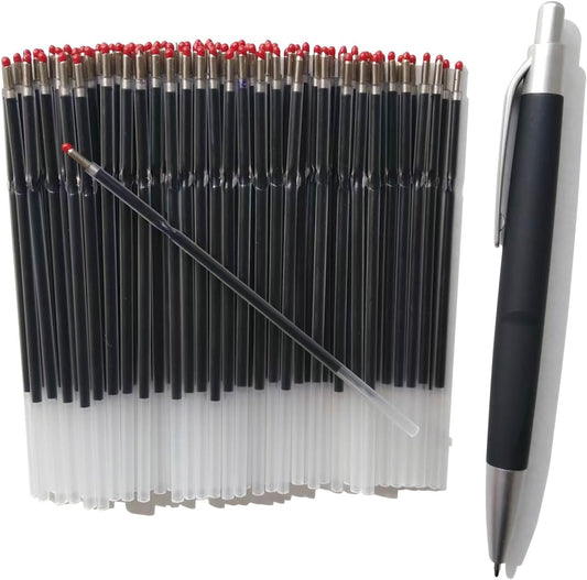 100 Pack 0.7 Ball Pen Refills,Retractable Ball Point Pen Refill,Black Ball Point Pen Refills, 4.2 inch/107mm,Send 1 Extra Ballpoint Pen,Smooth Writing