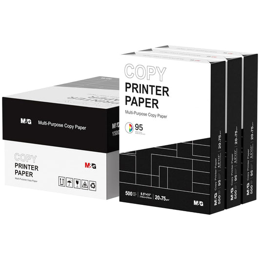 M&G Multipurpose Copy Printer Paper, 8.5 x 11, 20lb, 1 Ream (500 Sheets), 95 Bright, White