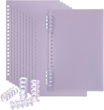 PATIKIL 12 Pack Binding Covers, A5(8.4x5.7 Inch) 22 Mil Plastic Notebook Covers Sheets with Binding Comb for Book Report Presentation, Light Blue