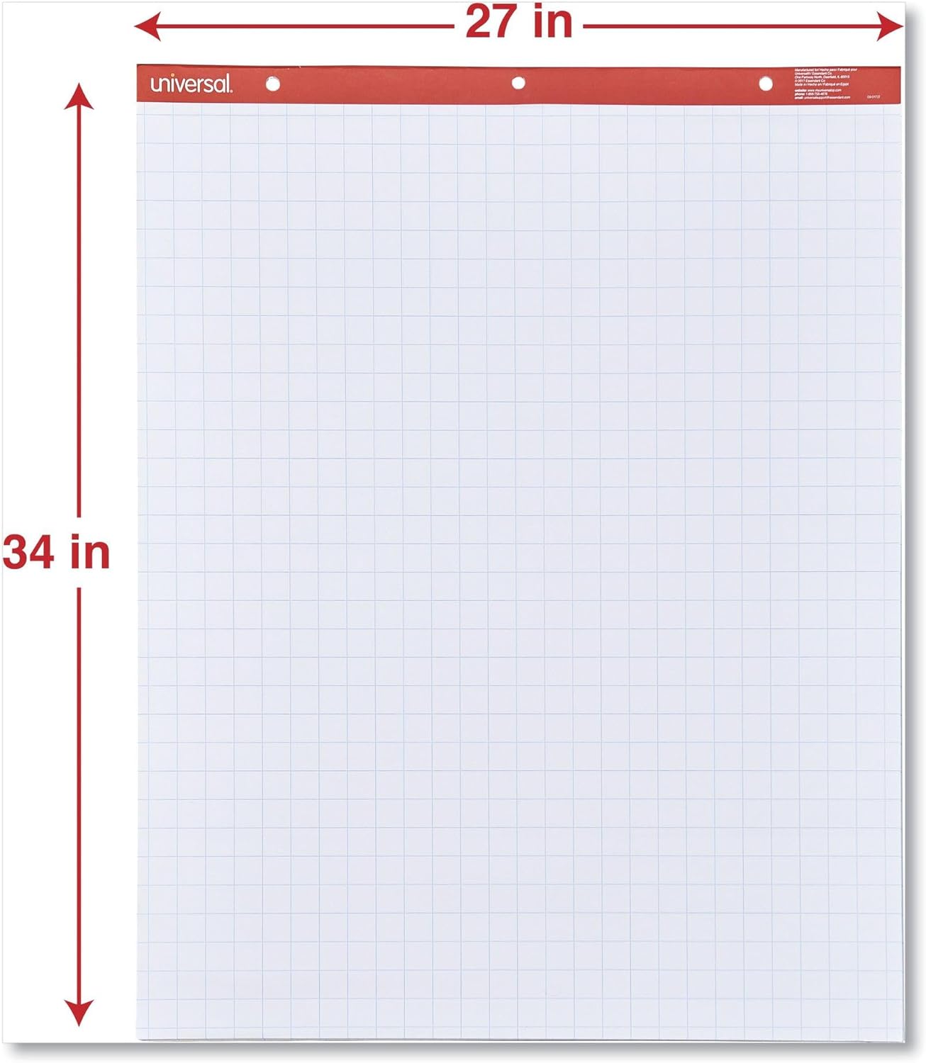 Universal 35602 Recycled Easel Pads, Quadrille Rule, 27 x 34, White, 50 Sheet (Case of 2 Pads)