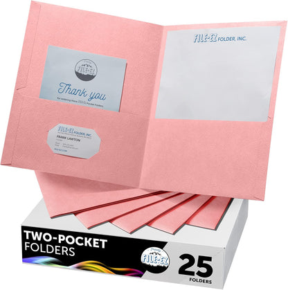 FILE-EZ Two-Pocket Folders, Navy Dark Blue, 25-Pack, Textured Paper, Letter Size (EZ-32523)
