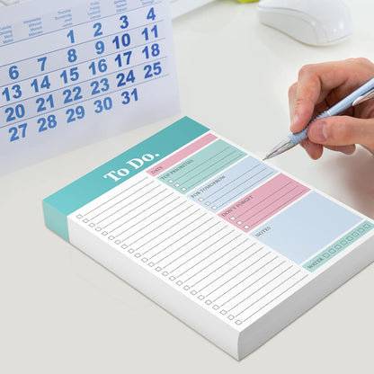 Spakon 300 Sheets Daily to Do List Notepad Notebook Library Card to Do Planner Checklist Memo Writing Pad Schedule Reminder Office Homework Planner for Task, 6" x 8(Retro,Beige)