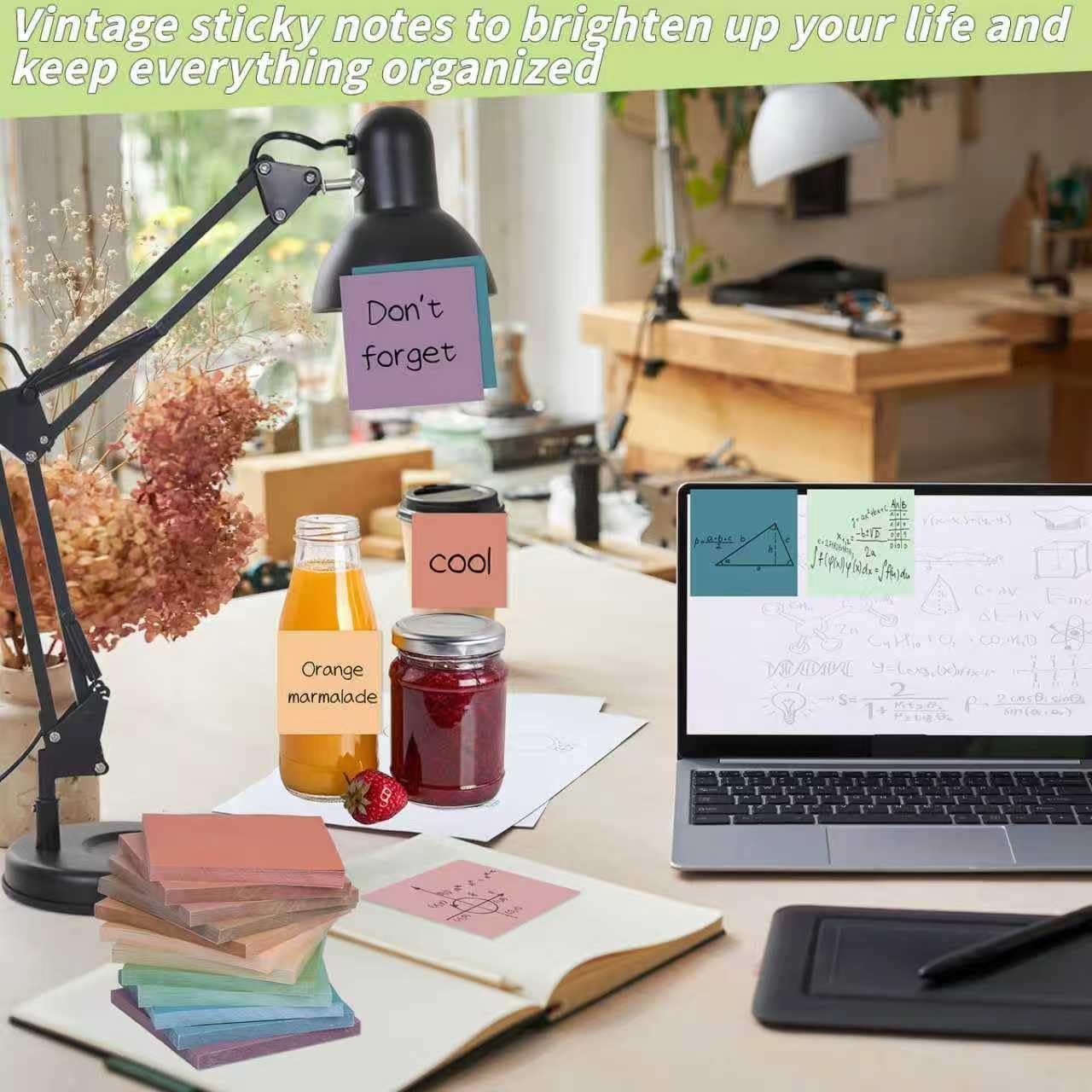 100 Pack Sticky Notes Bulk 3 x 3 in Self-Stick Note Pads Colorful Posted Note in 20 Colors Adhesive Paper Memo 50 Sheets/Pad Easy to Post for Office Home School Meetings Notebook Wall Door Window