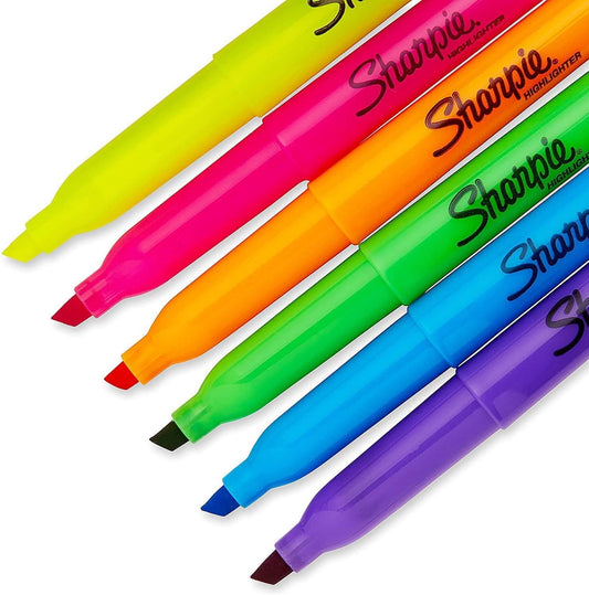 Sharpie 27145 Pocket Highlighters, Chisel Tip, Assorted Colors, 12-Count. Pack of 3