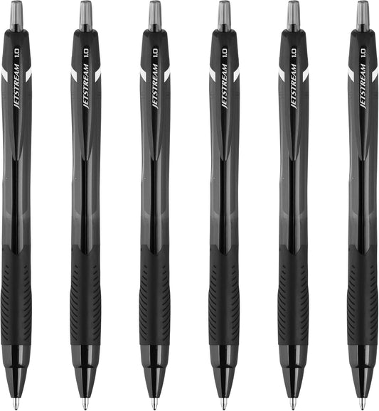Uni-Ball Jetstream Elements Ballpoint Pen, Medium Point (1.0mm), Blue Ink, 6 Pens