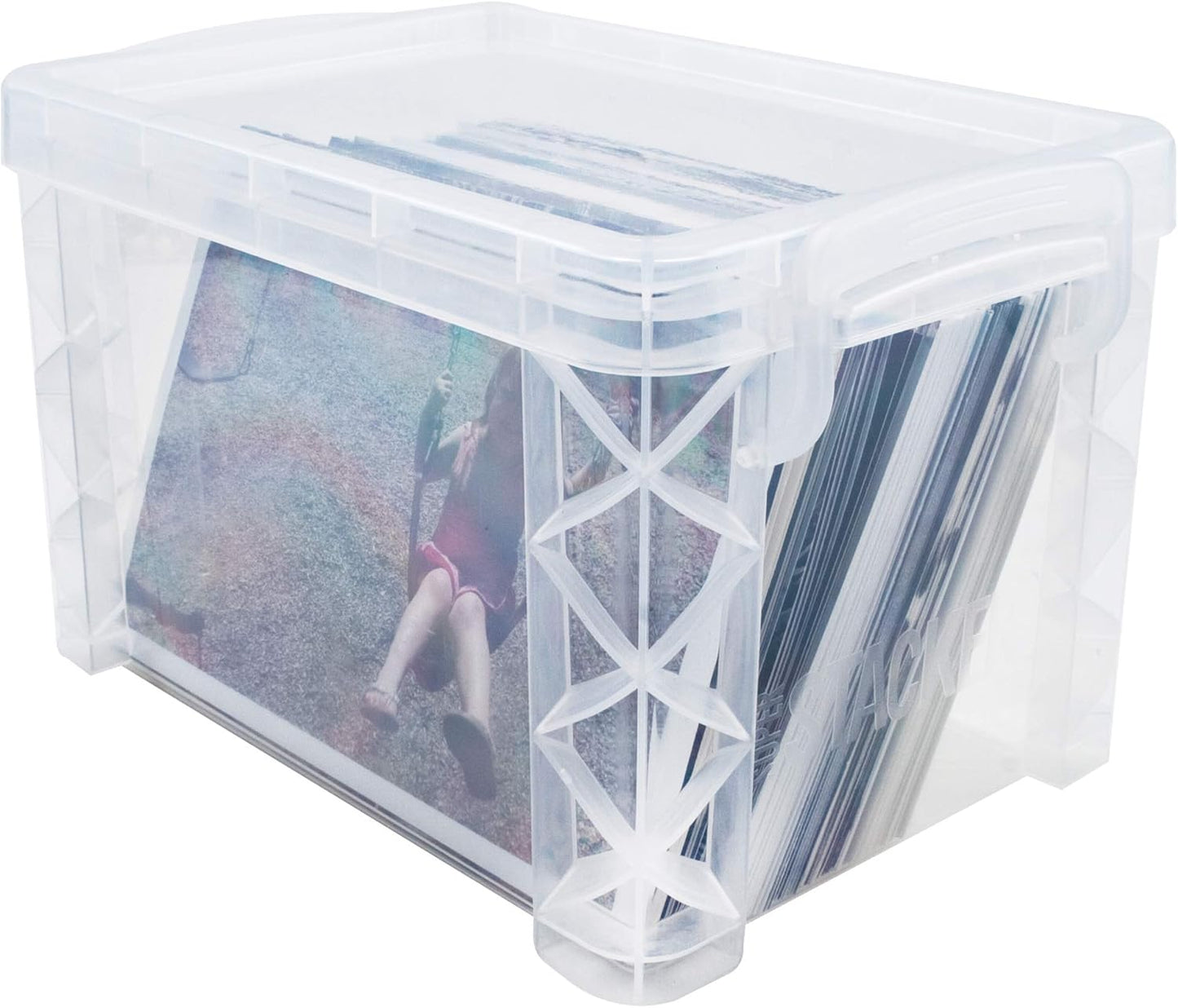 Advantus 40307 Super Stacker Storage Boxes, Hold 400 3 x 5 Cards, Plastic, Clear