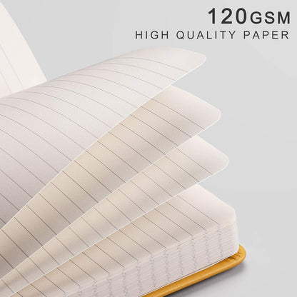 EMSHOI Graph Paper Notebook - 256 Pages A5 Graph Notebook/Journal, Hard Cover, 120gsm Thick Paper, Smooth PU Leather, Inner Pocket, 5.75'' × 8.38''-Black