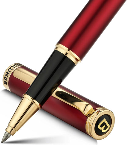 BEILUNER Luxury Rollerball Pen, Stunning Green Lacquer with 24K Gold Trim,Noble and Elegant Designs,Schneider Ink Refill, Best Gift Set for Men & Women, Refillable, Executive Writing, Nice Pens