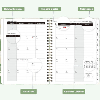 Planner 2026-2027, Weekly and Monthly Academic Year Calendar Planner, July 2026 - June 2027, Daily Agenda Book for Office School Supplies, A5(6.3'' x 8.5'')