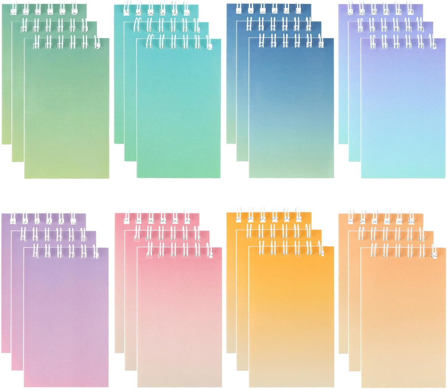 Hooqict 24 Pack Small Pocket Notebook Mini Notebooks Bulk Small Spiral Notepads with 8 Colors, Memo Note Pads for Kids, Work, Office, School, 3.9 x 2.4 Inches
