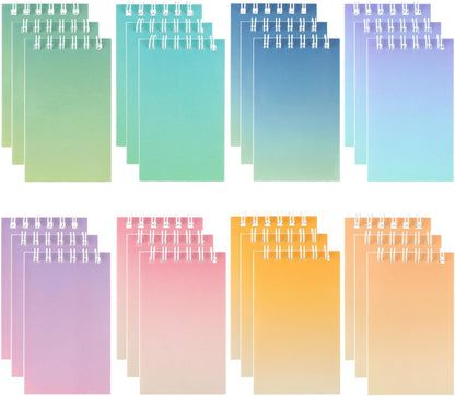 Hooqict 24 Pack Small Pocket Notebook Mini Notebooks Bulk Small Spiral Notepads with 8 Colors, Memo Note Pads for Kids, Work, Office, School, 3.9 x 2.4 Inches