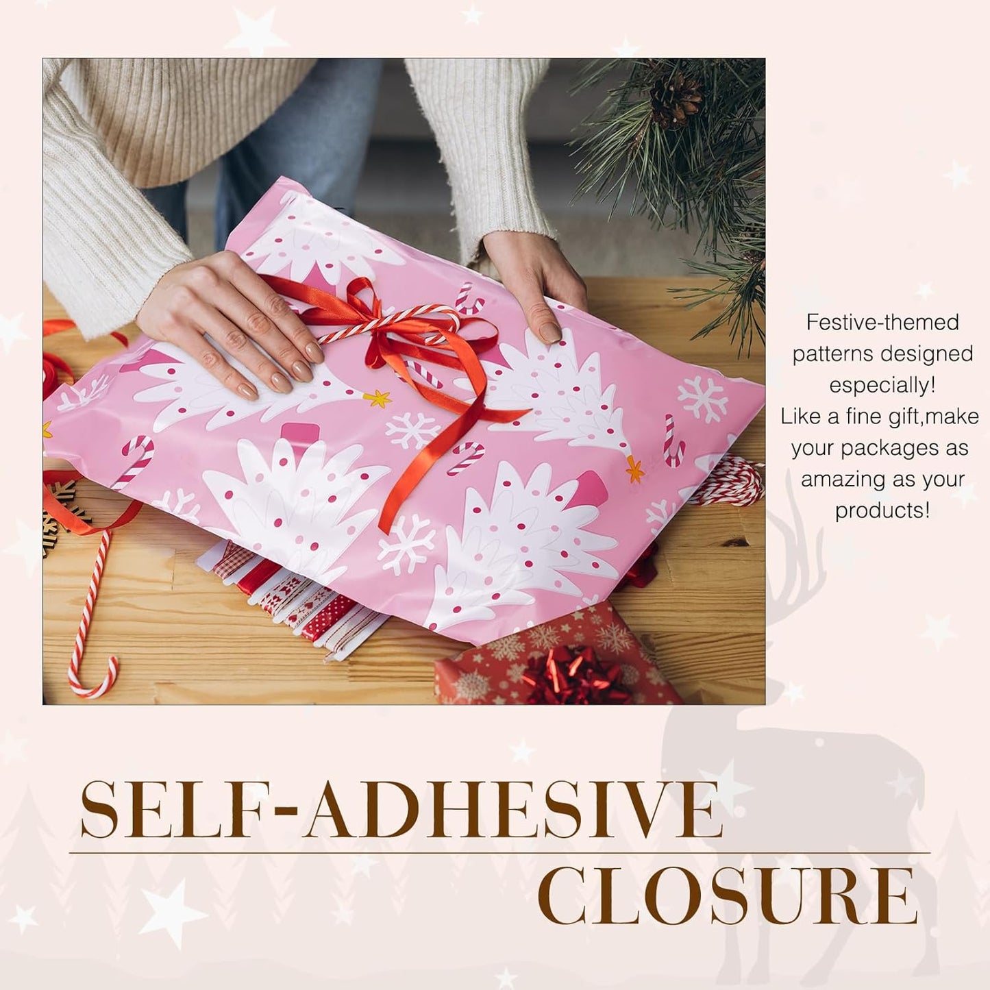 Metronic Cute Poly Mailers 10x13" 50pc Small Shipping Bags, Strong Adhesive Mailers Poly Bags for Business, Waterproof Mailing Envelopes for Packing Shipping Clothes Gifts, Gradient BluePink