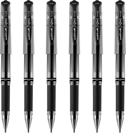 uniball Signo Gel Impact Pens, Bold Point (1.0mm), Metallic Pink Ink, 6 Pens