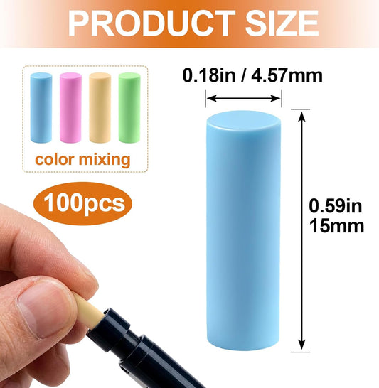 50 Pcs Mechanical Pencil Eraser Refills, White Refill Erasers for Propelling Pencils, Universal Traceless Eraser Replacement for Office Notebook Drafting