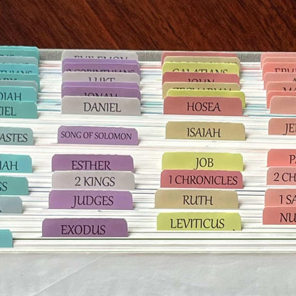 Thinkor Reposition Laminated Bible Tabs, Large Print Stickers, Easy to Read & Apply Bible Tabs for Women & Man (Earthy Brown)