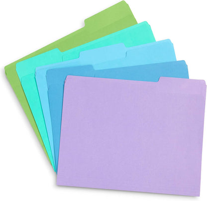 File Folder, 1/3 Cut Tab, Letter Size, Yellow, Great for Organizing and Easy File Storage, 100 Per Box